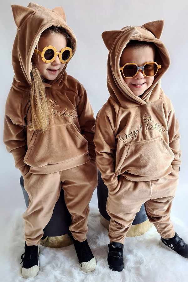 Dres welurowy KOTEK beż camel unisex