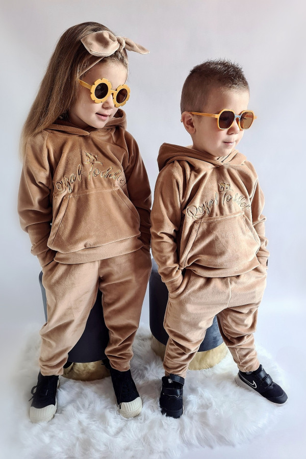 Dres welurowy KOTEK beż camel unisex 1