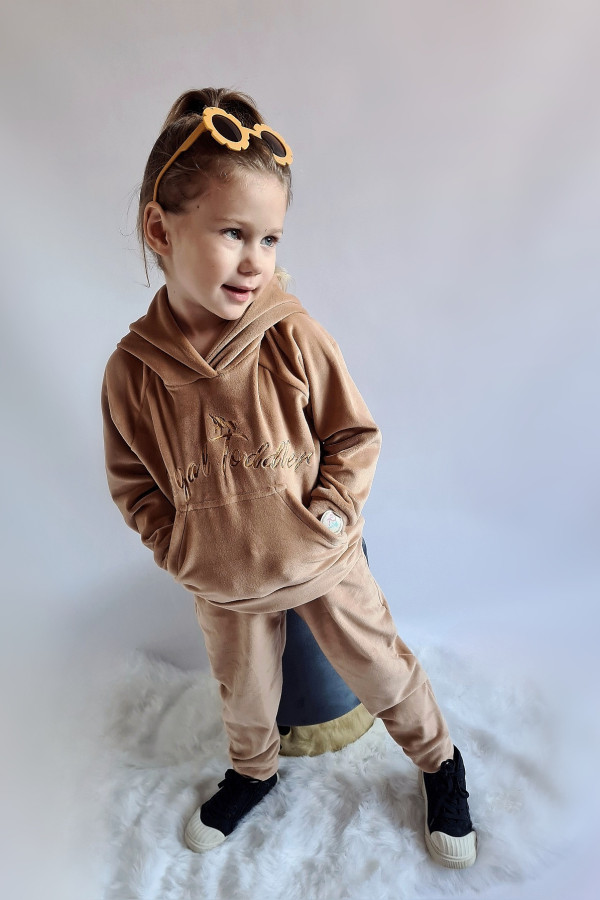 Dres welurowy KOTEK beż camel unisex 4