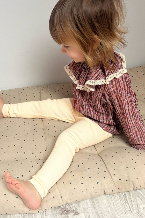 Legginsy Soft haft budyniowy beż 3