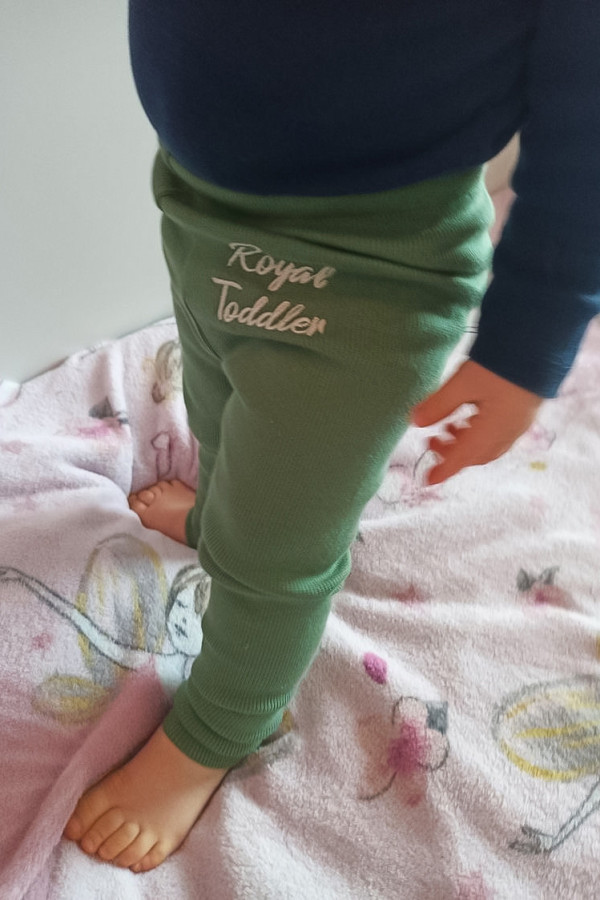 Legginsy Soft haft zielony khaki unisex 3