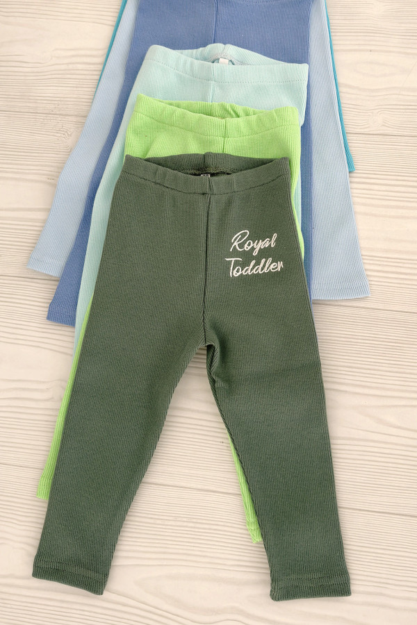 Legginsy Soft haft zielony khaki unisex 2