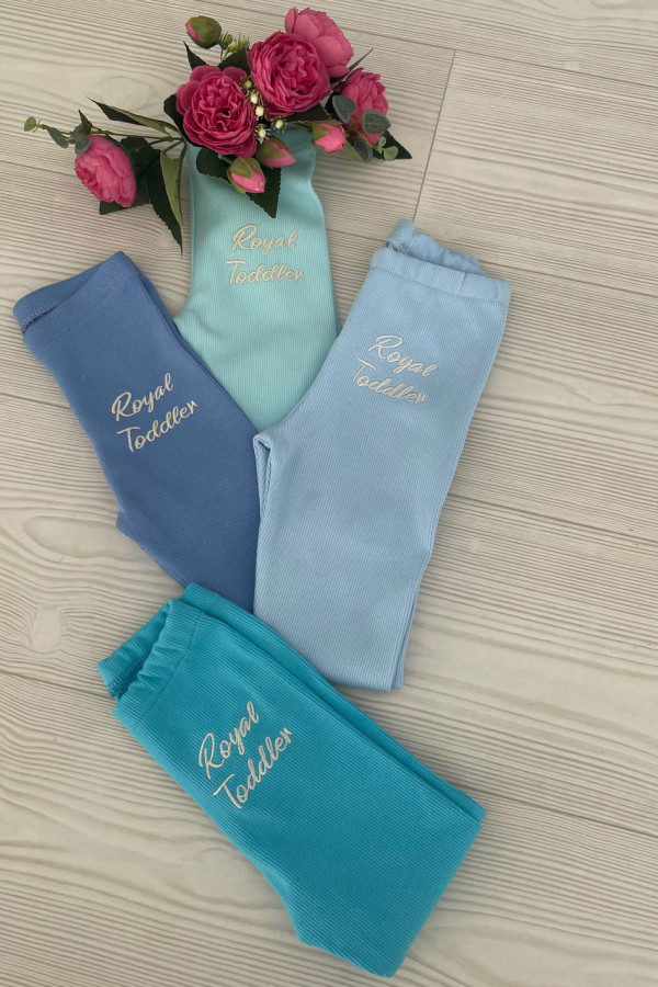 Legginsy Soft haft ciemny turkus unisex 2