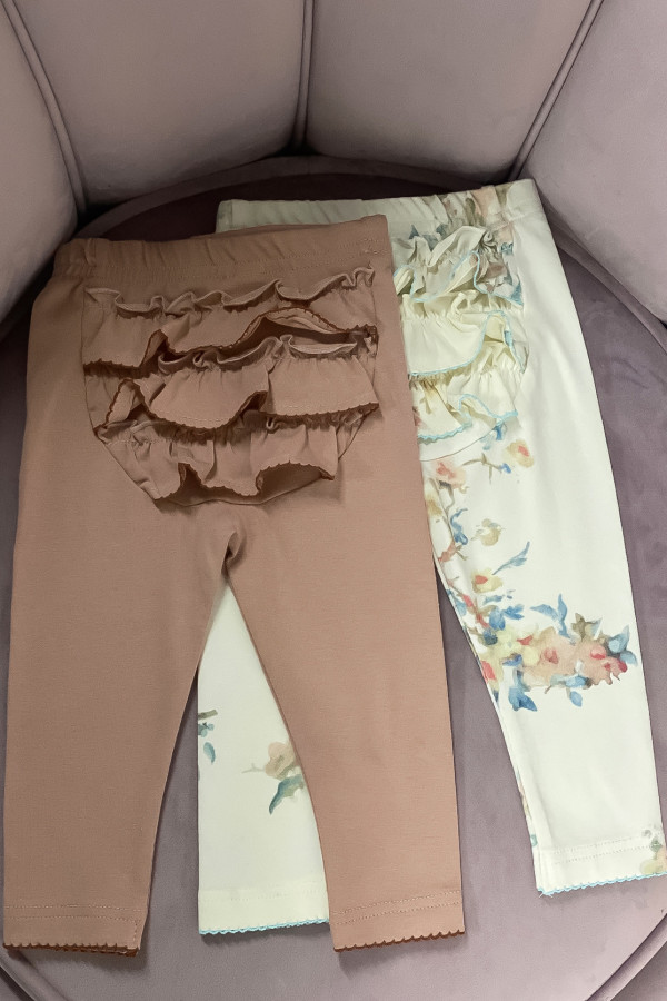 Legginsy Falbanka retro beż