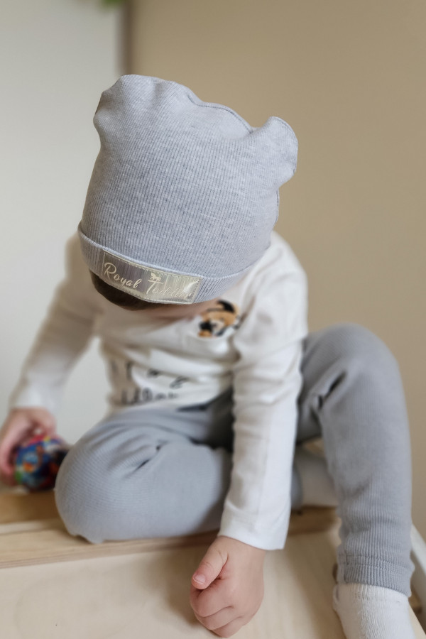 Czapka bawełniana BASIC szary melanż unisex