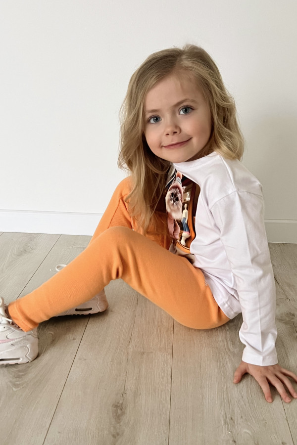 Legginsy Soft haft jasny pomarańcz morela 2