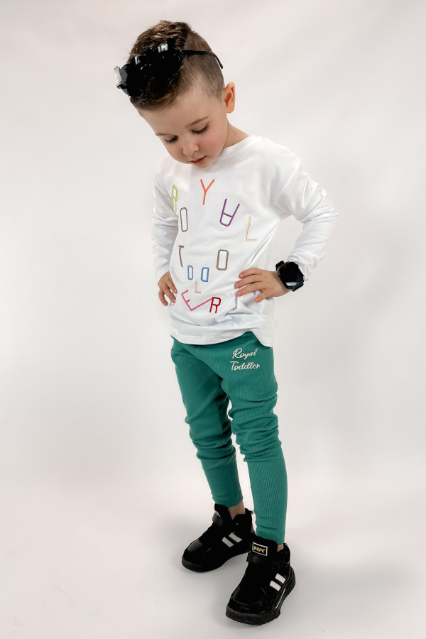 Legginsy Soft haft zielony morski unisex