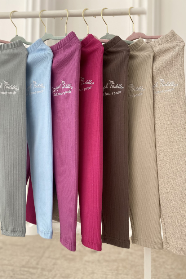 Legginsy Soft haft beż melanż unisex 1