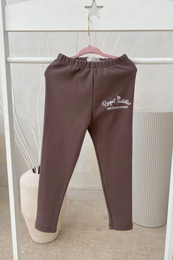 Legginsy Soft haft brązowe unisex 4