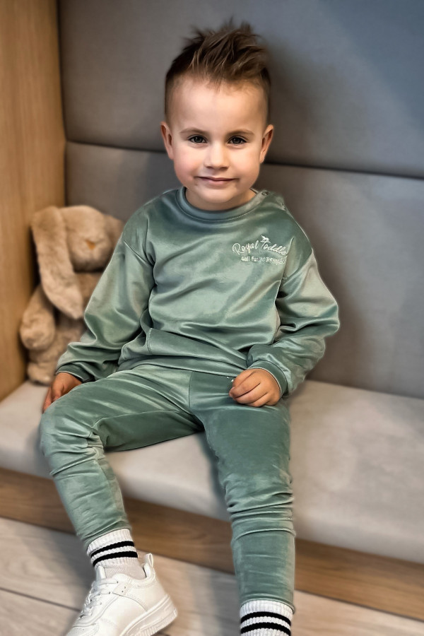 Legginsy welurowe COMFY zielony morski unisex 3