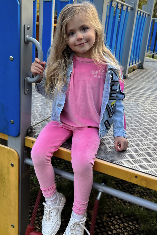 Bluza welurowa COMFY barbie róż 2