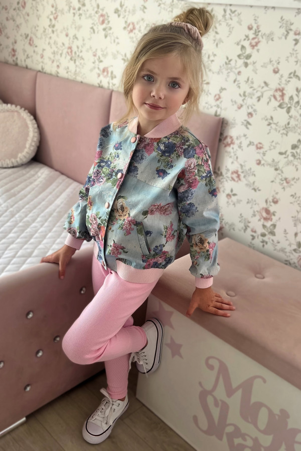 Legginsy Soft haft cukierkowy róż 1