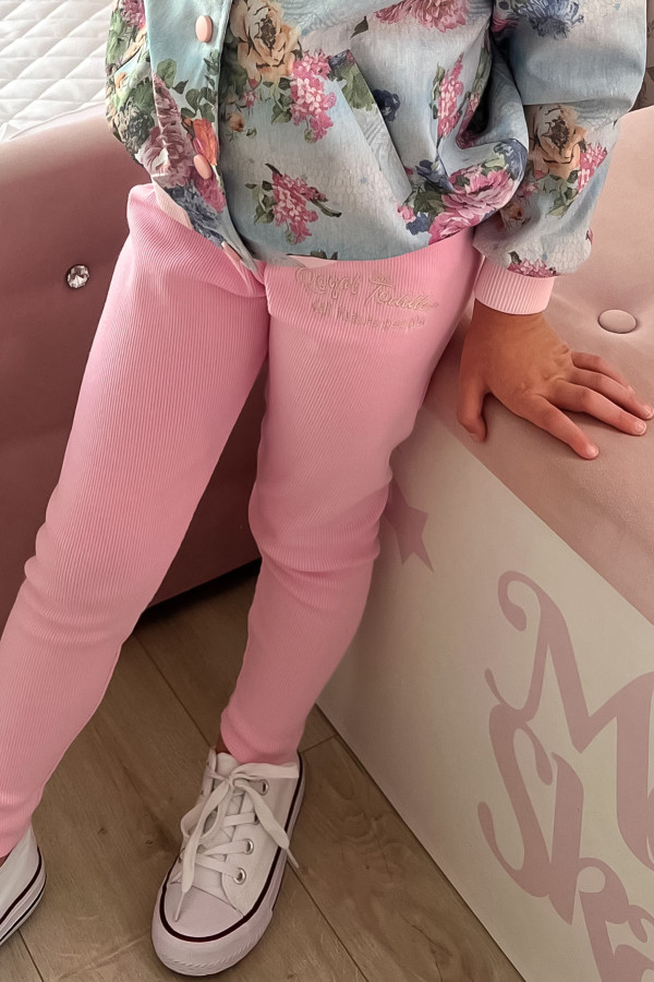 Legginsy Soft haft cukierkowy róż 2