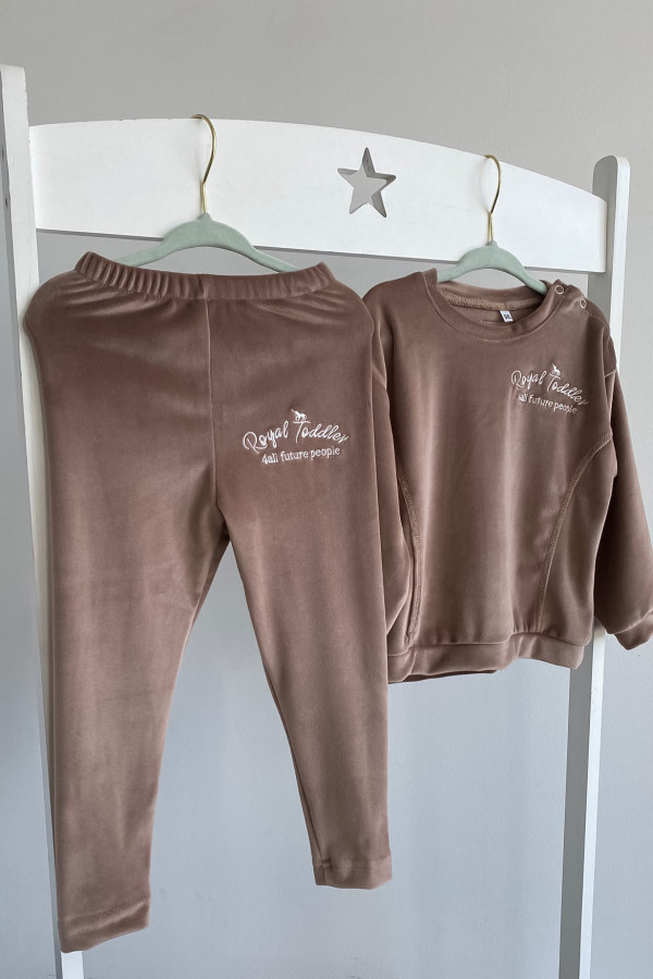 Legginsy welurowe COMFY brązowe unisex 1