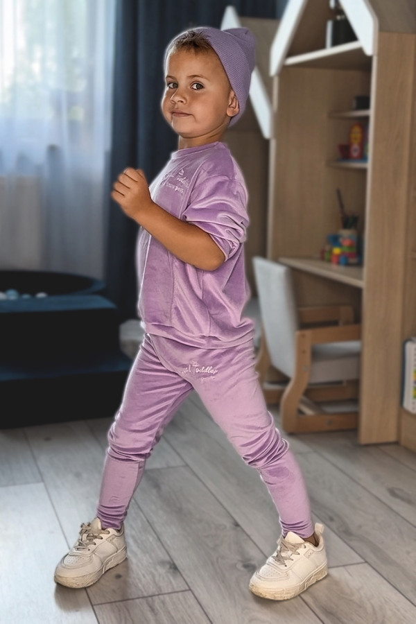 Legginsy welurowe COMFY jasny fiolet unisex