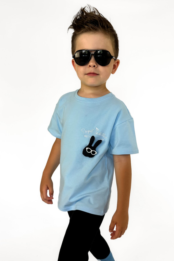 Koszulka t-shirt RABBIT 3D jasnoniebieska krótki rękaw unisex 3