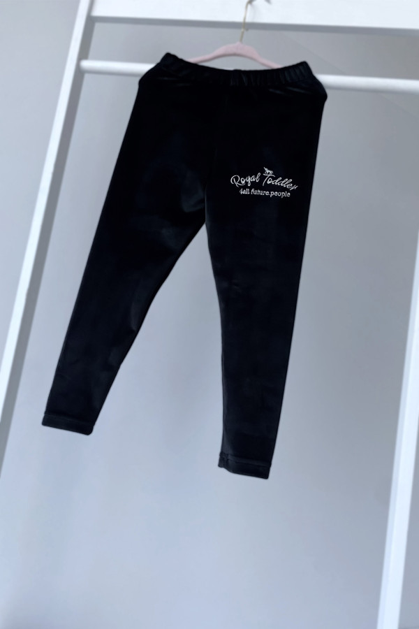 Legginsy welurowe COMFY czarne unisex wzór 2 1