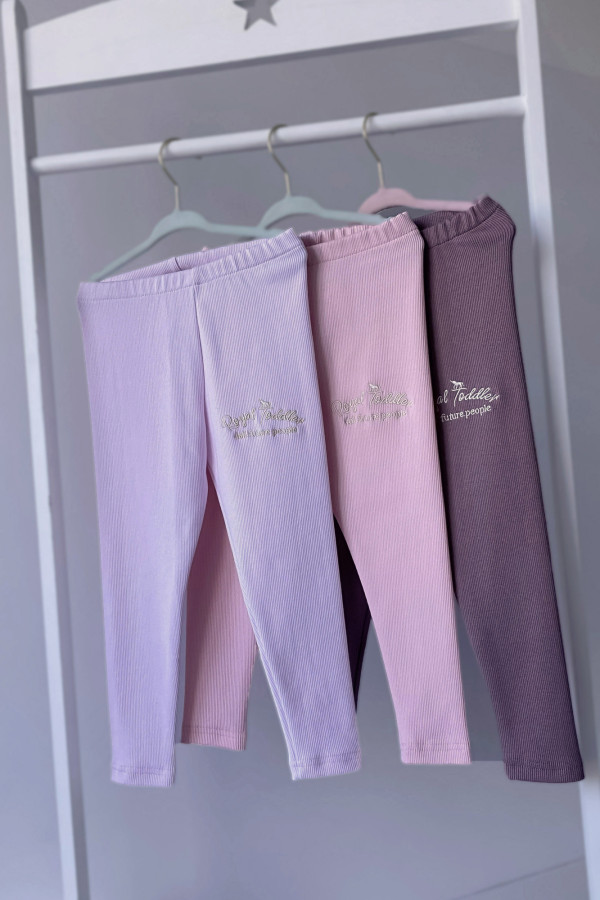 Legginsy Soft haft bardzo jasny róż 2