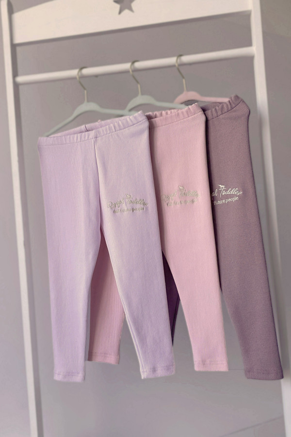 Legginsy Soft haft brudny róż 2