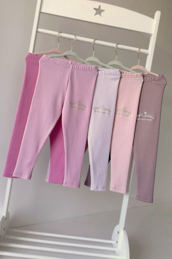 Legginsy Soft haft brudny róż 3